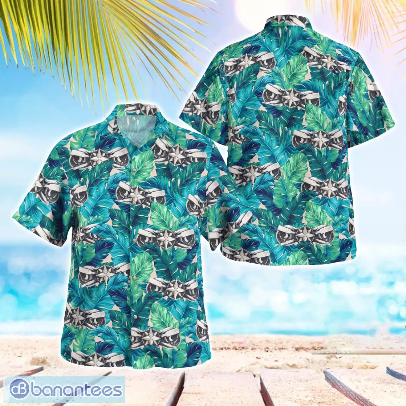 us coast guard coxswain insignia beach hawaiian shirt summer gift image US Coast Guard Coxswain Insignia Beach Hawaiian Shirt Summer Gift Product Photo 1