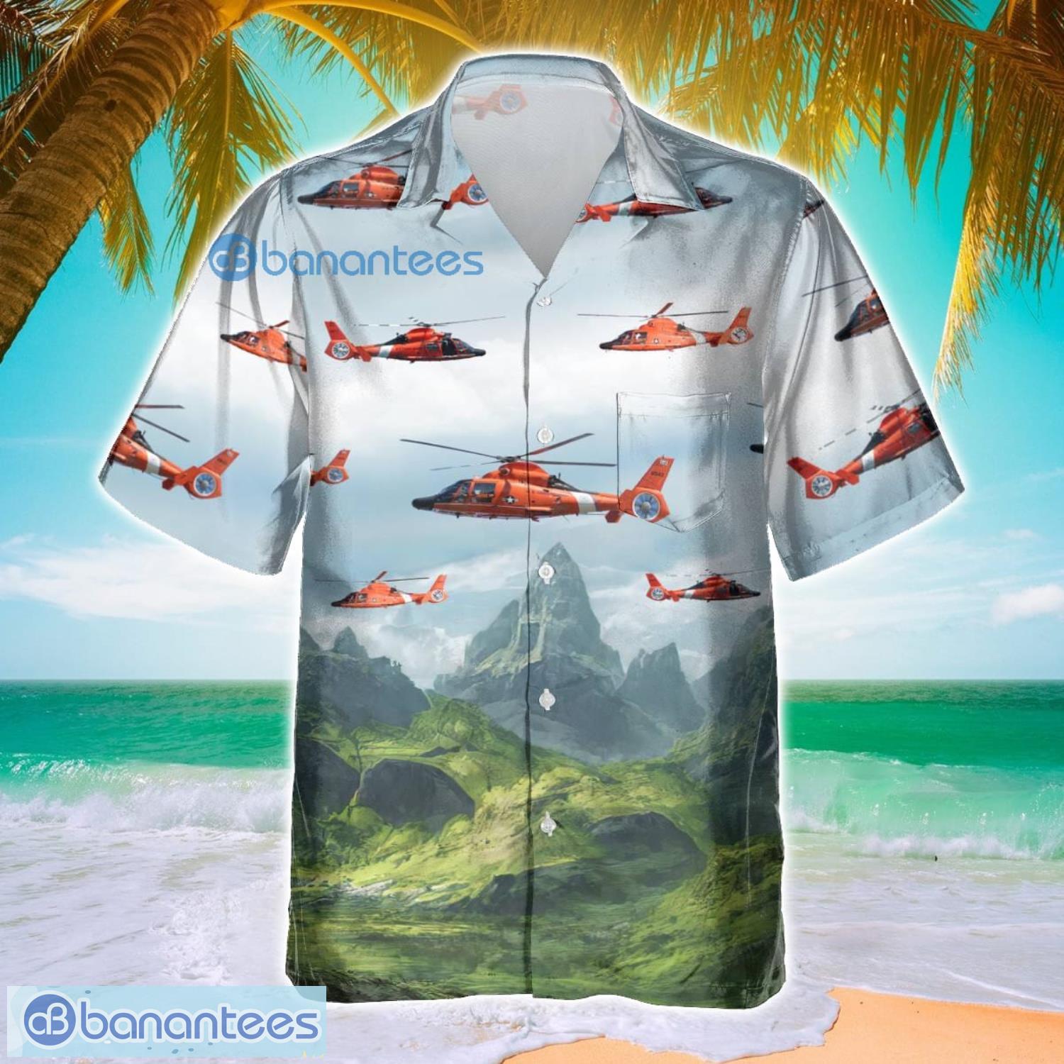 us coast guard h 65 dolphin h65 uscg aircraft and mountain designs hawaiian shirt for men women image US Coast Guard H-65 Dolphin H65 USCG Aircraft And Mountain Designs Hawaiian Shirt For Men Women Product Photo 1