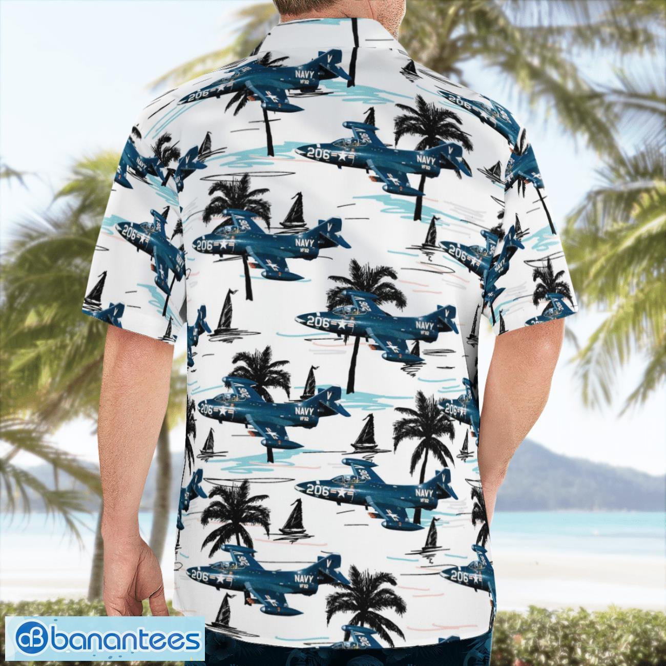 us navy grumman f9f panther hawaiian shirt beach summer shirt image US Navy Grumman F9F Panther Hawaiian Shirt Beach Summer Shirt Product Photo 1