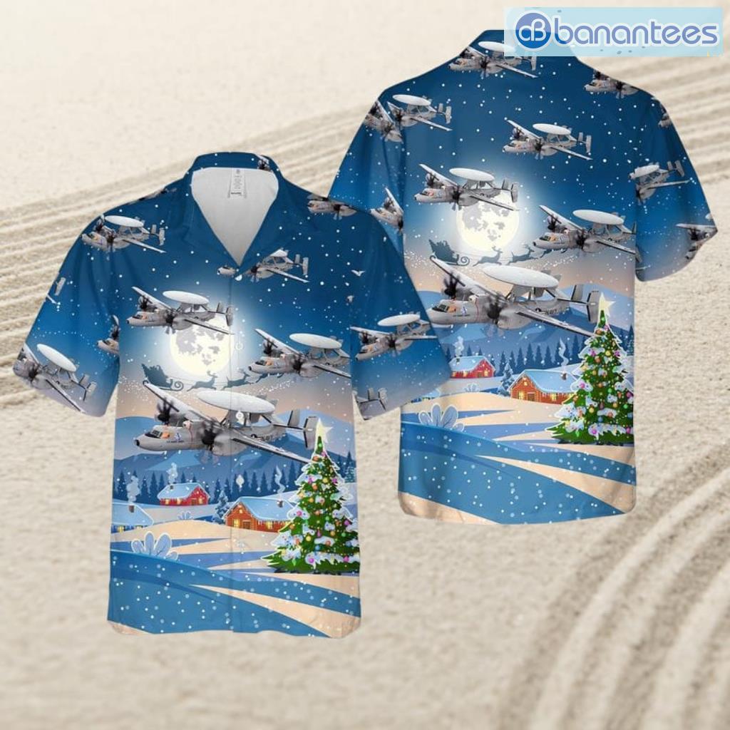 us navy northrop grumman e 2 hawkeye christmas tropical beach hawaiian shirt image Us Navy Northrop Grumman E-2 Hawkeye Christmas Tropical Beach Hawaiian Shirt Product Photo 1