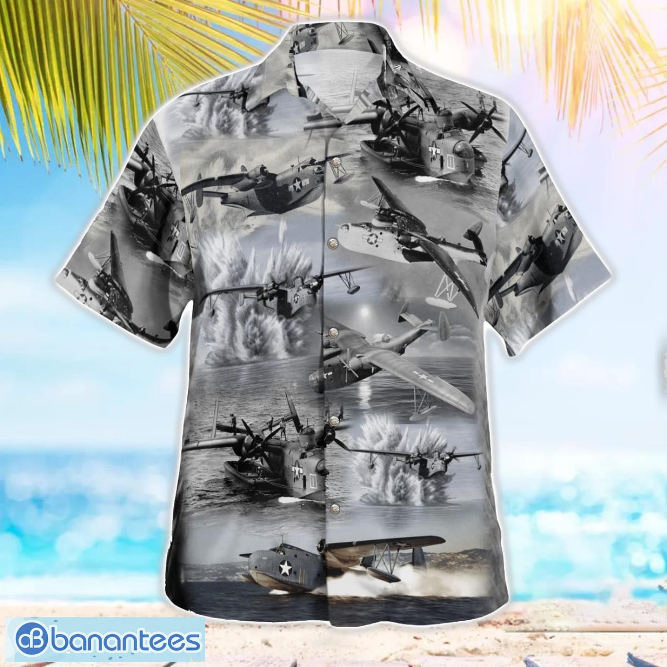 us navy pbm 5 mariner beach hawaiian shirt gift for summer holiday 1 image US Navy PBM-5 Mariner Beach Hawaiian Shirt Gift For Summer Holiday Product Photo 2