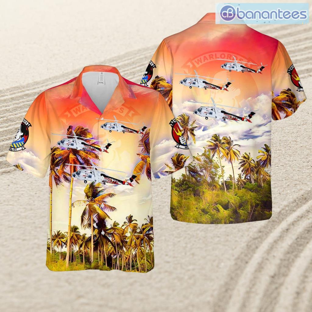 us navy sikorsky sh 60b seahawk hsl 51 warlords 2011 tropical beach hawaiian shirt image Us Navy Sikorsky Sh-60b Seahawk, Hsl-51 Warlords (2011), Tropical Beach Hawaiian Shirt Product Photo 1