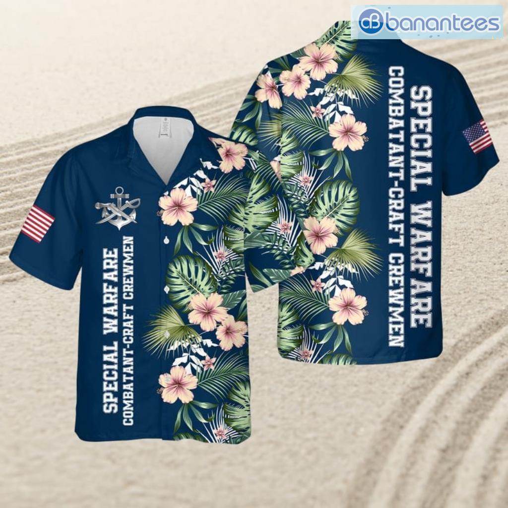 us navy special warfare combatant craft crewmen tropical beach hawaiian shirt image Us Navy Special Warfare Combatant-Craft Crewmen Tropical Beach Hawaiian Shirt Product Photo 1