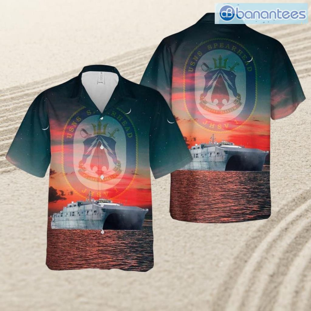 us navy usns spearhead jhsv 1t epf 1 tropical beach hawaiian shirt image Us Navy Usns Spearhead (Jhsv-1t-Epf-1) Tropical Beach Hawaiian Shirt Product Photo 1