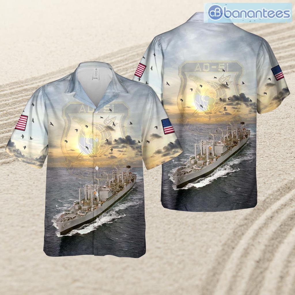 us navy uss ashtabula ao 51 tropical beach hawaiian shirt image Us Navy Uss Ashtabula (Ao-51) Tropical Beach Hawaiian Shirt Product Photo 1