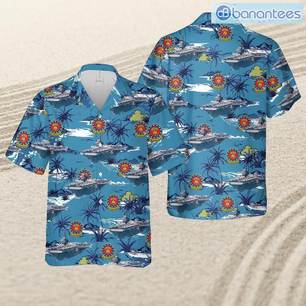 us navy uss independence cv 62 tropical beach hawaiian shirt image Us Navy Uss Independence (Cv-62) Tropical Beach Hawaiian Shirt Product Photo 1