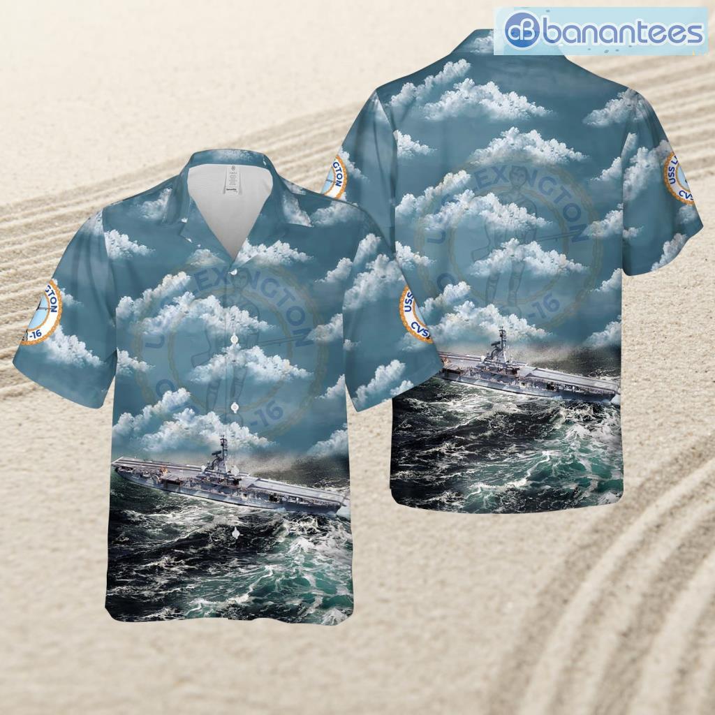 us navy uss lexington cvcvacvscvtavt 16 tropical beach hawaiian shirt image Us Navy Uss Lexington (Cvcvacvscvtavt-16) Tropical Beach Hawaiian Shirt Product Photo 1