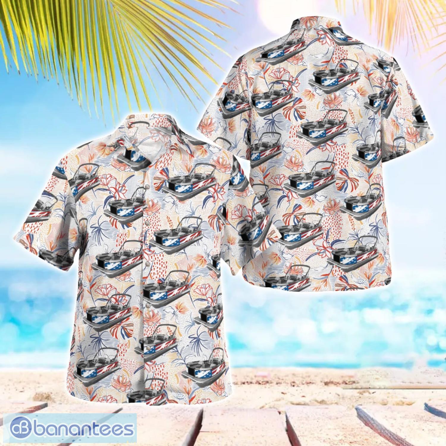 usa flag pontoon summer hawaiian shirt for men women image USA Flag Pontoon Summer Hawaiian Shirt For Men Women Product Photo 1