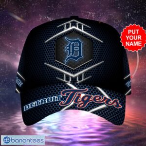 MLB Detroit Tigers Logo Design Gifts Black Cap Custom Name Cap Product Photo 1