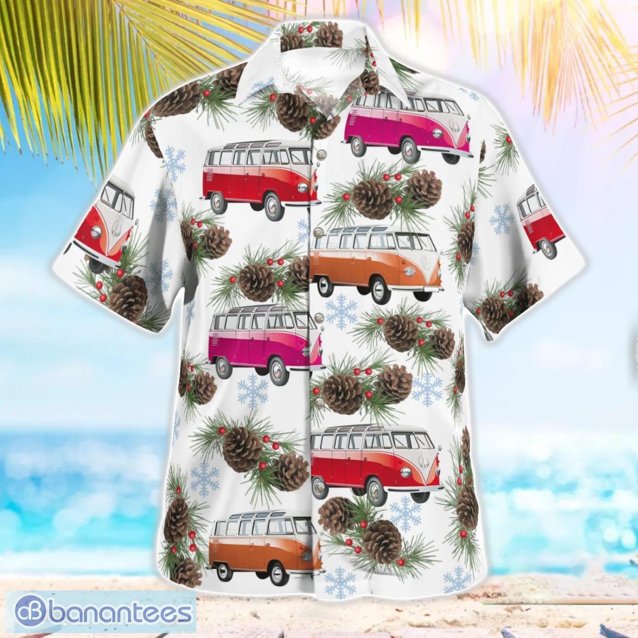 volkswagen samba christmas aloha hawaiian shirt beach shirt 2 image Volkswagen Samba Christmas Aloha Hawaiian Shirt Beach Shirt Product Photo 3