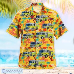 Pennsylvania, Fort Washington Fire Company Aloha Yellow Hawaiian Shirt Product Photo 3