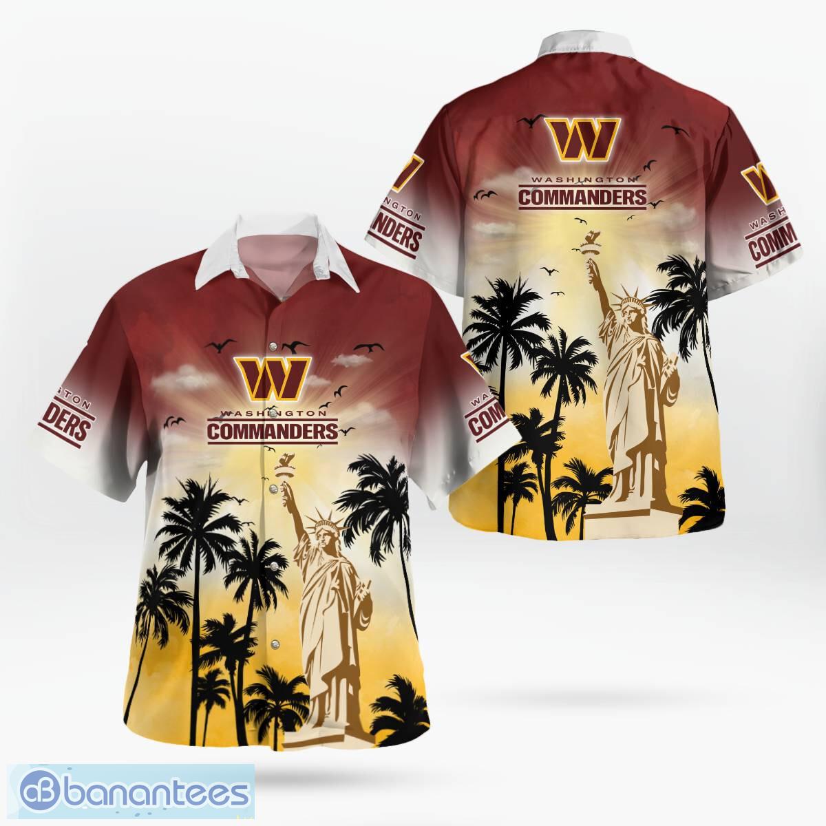 washington commanders statue of liberty tropical hawaiian shirt for men women image Washington Commanders Statue of Liberty Tropical Hawaiian Shirt For Men Women - Washington Commanders Statue of Liberty Tropical Hawaiian Shirt For Men Women