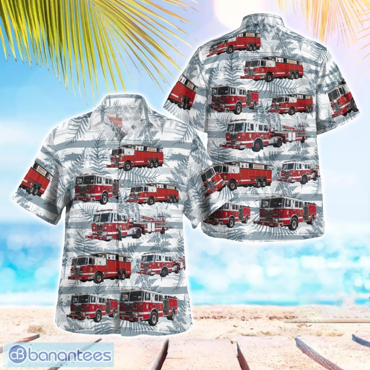 washington dc fire department aloha hawaiian shirt image Washington D.C. Fire Department Aloha Hawaiian Shirt Product Photo 1