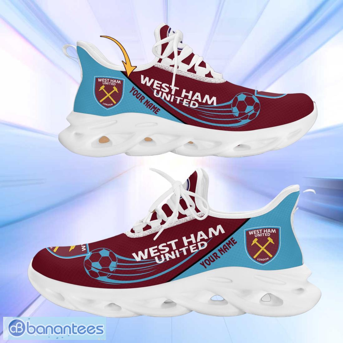 west ham united new design custom name max soul shoes 1 image West Ham United New Design Custom Name Max Soul Shoes Product Photo 2