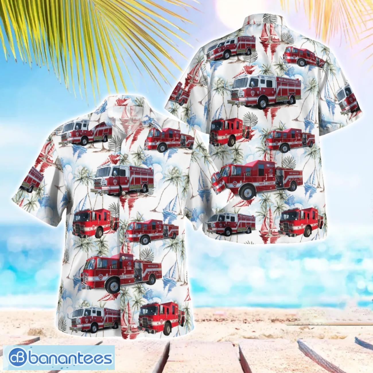west valley city fire beach hawaiian shirt summer gift image West Valley City Fire Beach Hawaiian Shirt Summer Gift Product Photo 1
