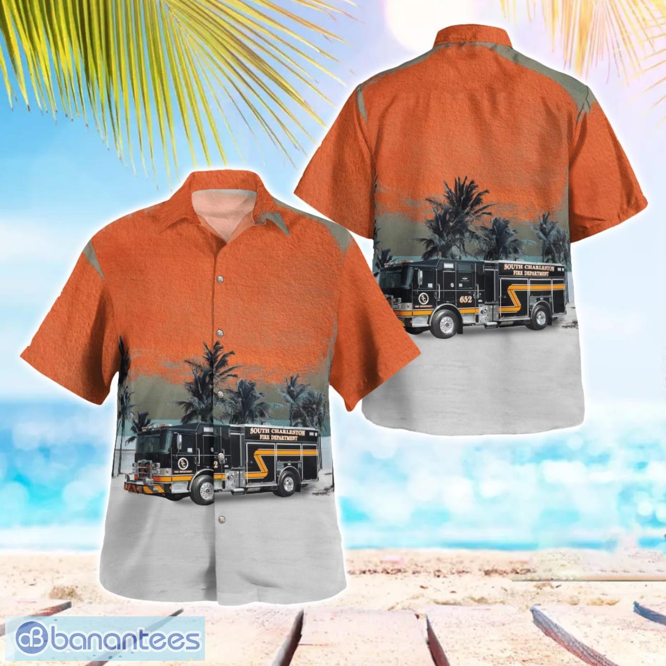 west virginia south charleston fire department aloha hawaiian shirt image West Virginia, South Charleston Fire Department Aloha Hawaiian Shirt Product Photo 1