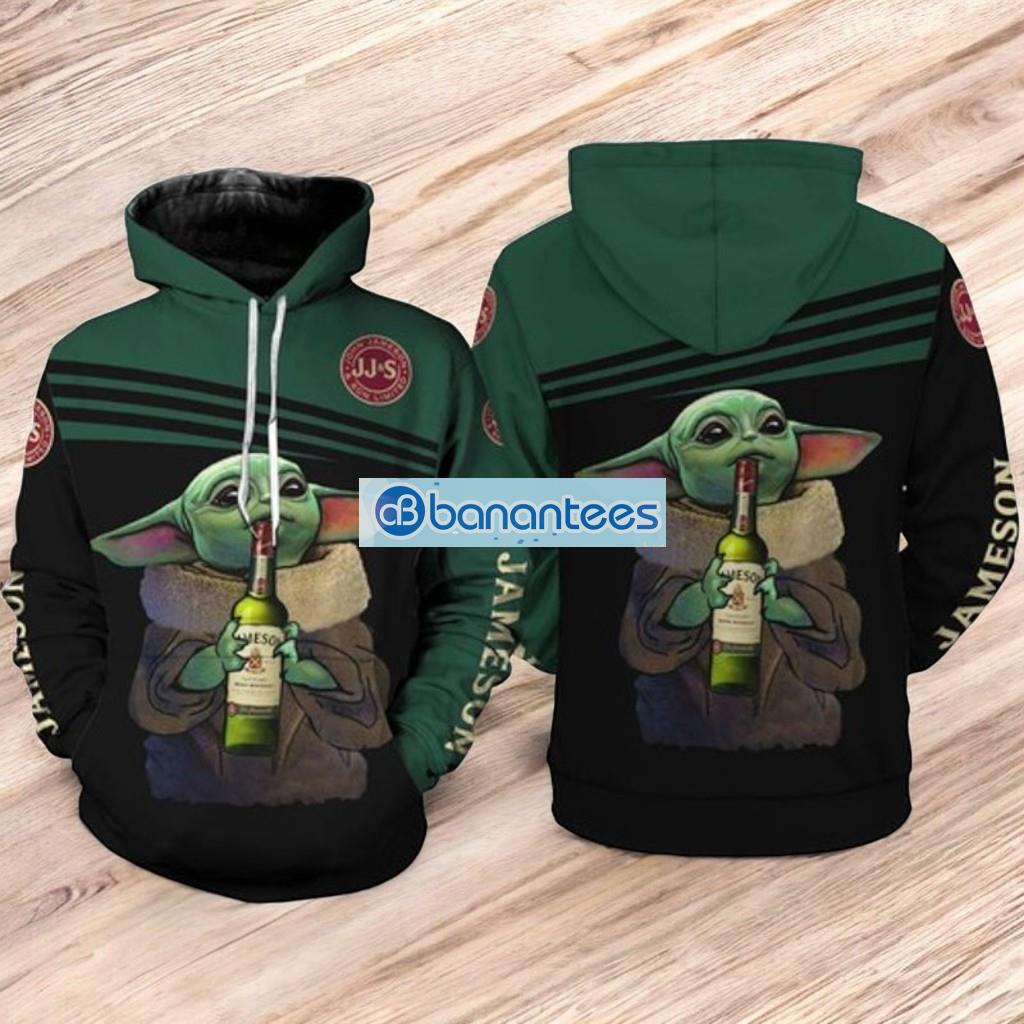 whisky lovers baby yoda holding jame 3d hoodie all over print image Whisky Lovers Baby Yoda Holding Jame 3D Hoodie All Over Print Product Photo 1