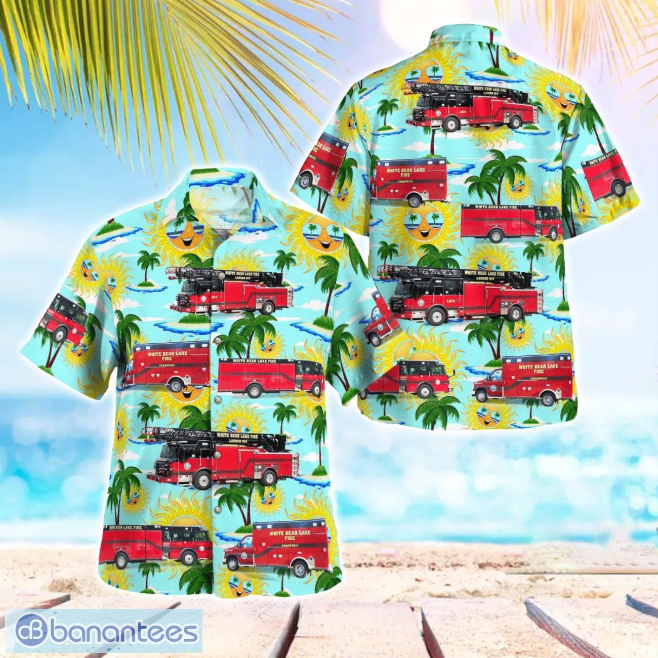 white bear lake fire department 3d hawaiian shirt image White Bear Lake Fire Department 3D Hawaiian Shirt Product Photo 1
