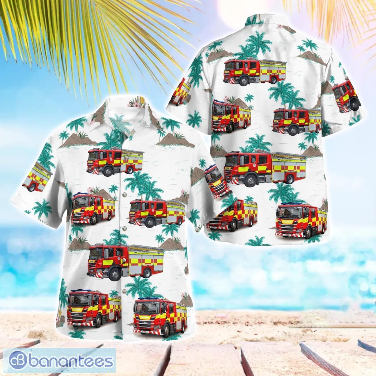 wiltshire fire and rescue service 3d summer aloha hawaiian shirt image Wiltshire Fire and Rescue Service 3D Summer Aloha Hawaiian Shirt Product Photo 1