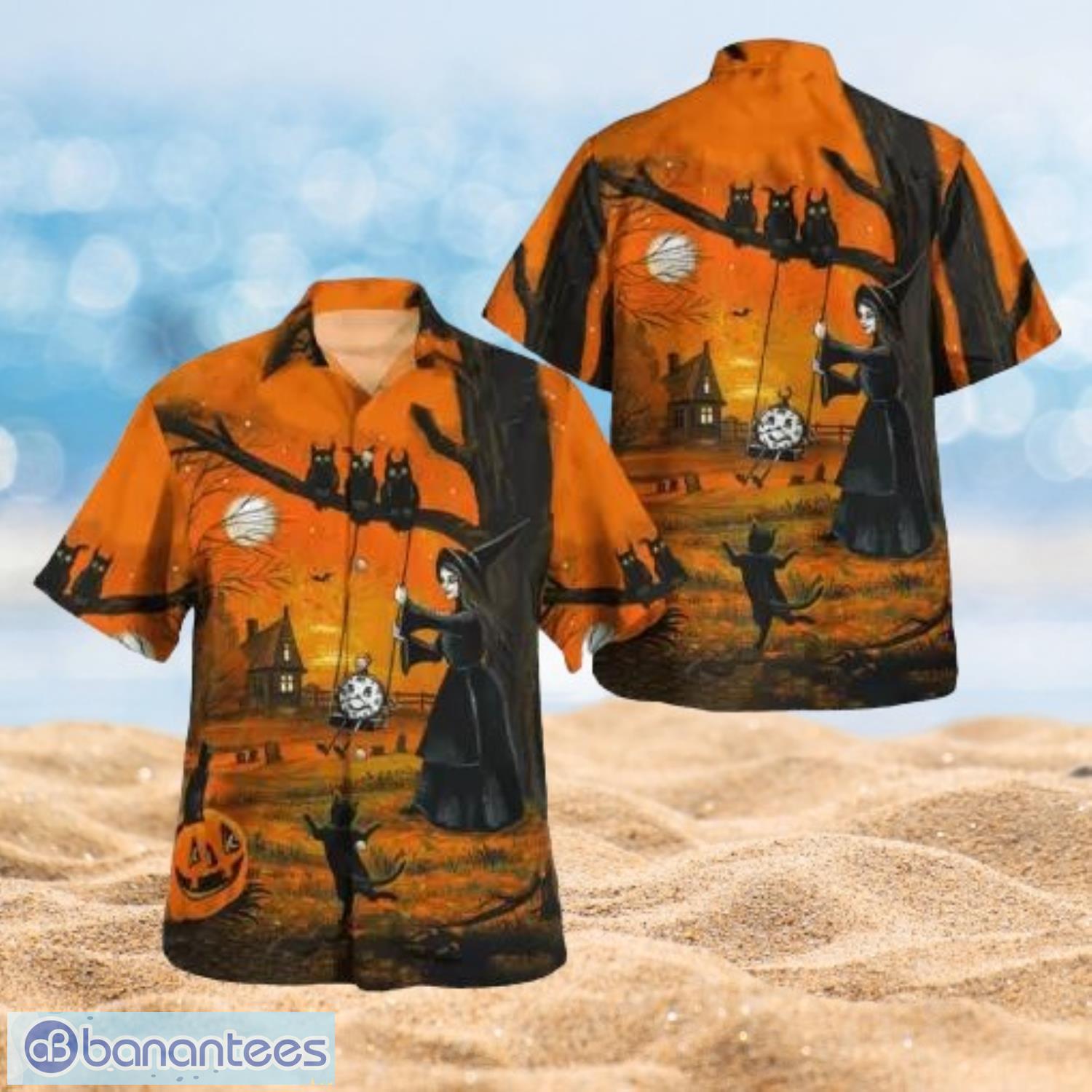 witch play with black cats owls halloween gifts full over print hawaiian shirt image Witch Play With Black Cats Owls Halloween Gifts Full Over Print Hawaiian Shirt Product Photo 1