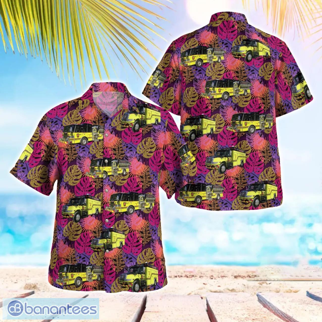 yeagertown fire company pennsylvania beach hawaiian shirt gift for summer holiday image Yeagertown Fire Company, Pennsylvania Beach Hawaiian Shirt Gift For Summer Holiday Product Photo 1