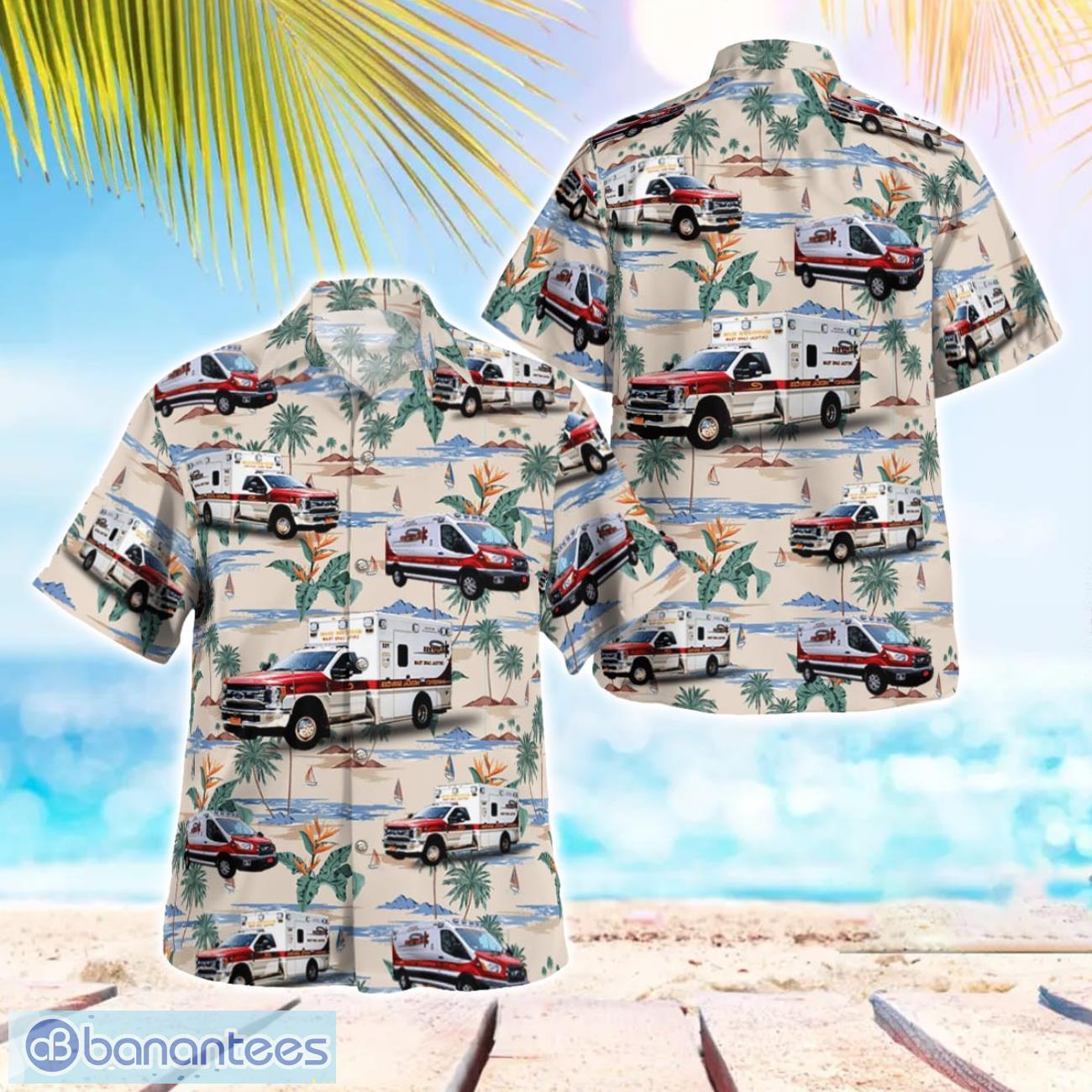 yonkers new york empress ems aloha hawaiian shirt image Yonkers, New York, Empress EMS Aloha Hawaiian Shirt Product Photo 1