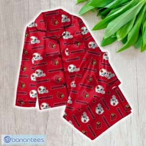 Ncaa Louisville Cardinals Satin Long Sleeve Pajamas Set Family For Men Women Gift Christmas - ZNCAA Louisville Cardinals_Women Satin Long Sleeve Pajamas Set_1