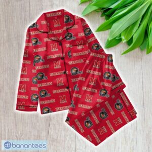 Ncaa Maryland Terrapins Satin Long Sleeve Pajamas Set Family For Men Women Gift Christmas - ZNCAA Maryland Terrapins_Women Satin Long Sleeve Pajamas Set_1