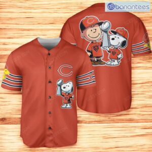Chicago Bears Peanut Snoopy Baseball Jersey Shirt Orange For Men And Women Product Photo 1