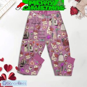Outlander Happy Valentine Pink Fleece Pajamas Set Full Print Christmas For Women - Outlander Happy Valentine Pink Fleece Pajamas Set-4