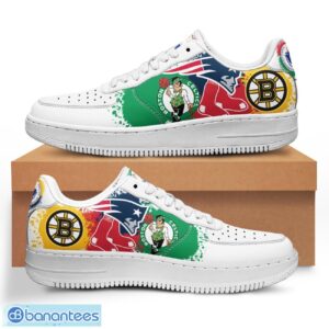 Massachusetts Team Paint NFL MLB NBA Air Force Shoes Men Women Sneakers Product Photo 1