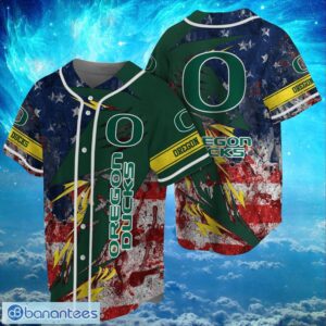 NCAA Oregon Ducks Logo Design Baseball Jersay Shirt Full Print Product Photo 1