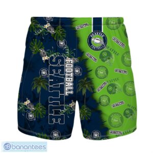 Seattle Football Team Hawaiian Shirt And Shorts Custom Name Number Tropical Style Hawaiian Shirt Product Photo 2