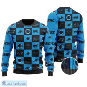 Carolina Panthers Logo Checkered Flannel Design All Over Print Sweater Product Photo 1