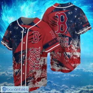 MLB Boston Red Sox Logo Design US Flag Gifts Baseball Jersey Shirt Full Print Product Photo 1