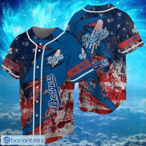 MLB Los Angeles Dodgers Logo Design US Flag Gifts Baseball Jersey Shirt Full Print Product Photo 1