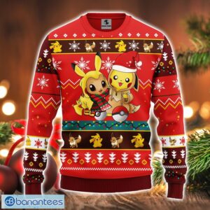 Pokemon Cute Noel Mc Ugly Christmas Sweater Red 1 Amazing Gift Idea For Pokemon Lovers Product Photo 1