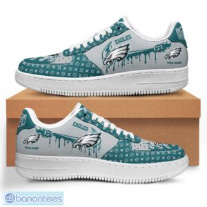 Personalized Name Philadelphia Eagles Drip Air Force Shoes Men Women Sneakers Product Photo 1