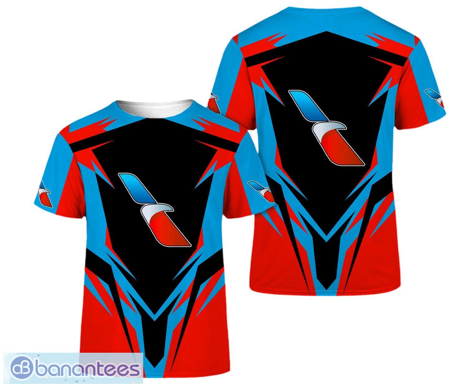 3d all over printed american airlines 3d t shirt fan gift image 3D All Over Printed american airlines 3D T-Shirt Fan Gift Product Photo 1