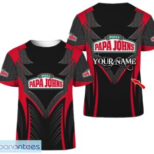 3D All Over Printed Papa John's Pizza Custom Name T-Shirt Product Photo 1