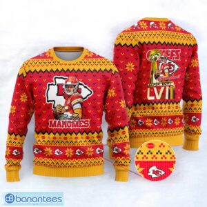 Kansas City Chiefs Patrick Mahomes Super Bowl LVII Champions 2023 Sport Player 3D Ugly Christmas Sweater Product Photo 1