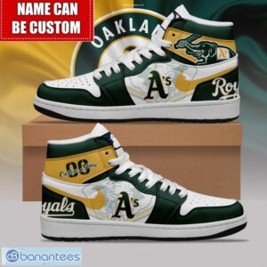 Oakland Athletics Sneakers Custom Name Number Limited Air Jordan Hightop Shoes JD1 Sneakers Product Photo 1