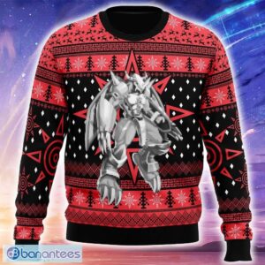 Wargreymon Digimon Knitted Christmas Sweater Trending Holidays For Men Women Fans - Wargreymon Digimon Ugly Christmas Sweater_1
