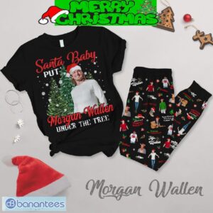 Santa Baby Put Morgan Wallen Under The Tree Wasted On Christmas Fleece Pajamas Set All Over Print Christmas Gift - Santa Baby Put Morgan Wallen Under The Tree Wasted On Christmas Fleece Pajamas Set-1