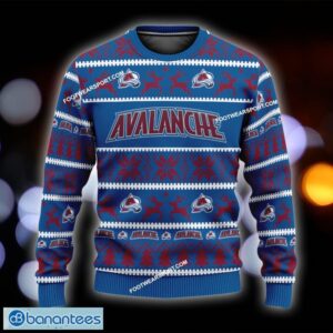 NEW Textile Colorado Avalanche Ugly Xmas Sweater Gift For Men And Women Custom Name - NHL Colorado Avalanche Ugly Christmas Sweater For Men And Women Photo 1