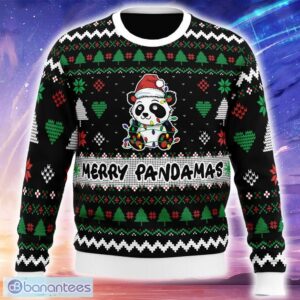 Merry Pandamas Pop Culture Knitted Christmas Sweater Trending Holidays For Men Women Fans - Merry Pandamas Pop Culture Ugly Christmas Sweater_1