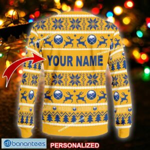 NEW Snowflake Buffalo Sabres Ugly Christmas Sweater Gift For Men And Women Custom Name - NHL Buffalo Sabres Ugly Christmas Sweater For Men And Women Photo 2