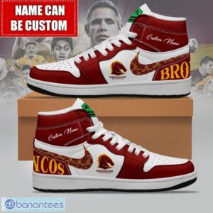 NRL Brisbane Broncos Custom Name Limited Air Jordan Hightop Shoes JD1 Sneakers Product Photo 1