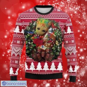 NFL Arizona Cardinals I Am Groot Hug Christmas Full Over Print Gifts Christmas 3D Sweater Shirt Product Photo 1
