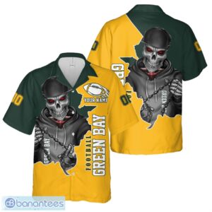 Green Bay Football Team Hawaiian Shirt And Shorts Personalized Name And Number For Fans Product Photo 1